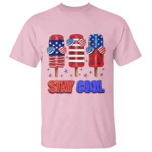 4th Of July T Shirt Stay Cool USA Flag Patriotic Ice Cream TS09 Light Pink Print Your Wear