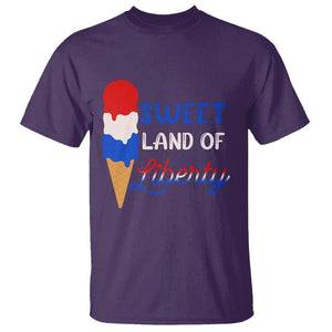 4th of July T Shirt Sweet Land of Liberty American Patriotic TS02 Purple Print Your Wear