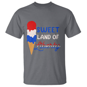 4th of July T Shirt Sweet Land of Liberty American Patriotic TS02 Charcoal Print Your Wear