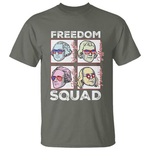 4th Of July T Shirt US Freedom Squad Washington Jefferson Hamilton Franklin TS09 Military Green Print Your Wear