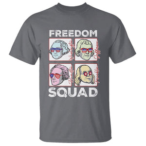 4th Of July T Shirt US Freedom Squad Washington Jefferson Hamilton Franklin TS09 Charcoal Print Your Wear