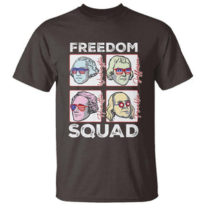 4th Of July T Shirt US Freedom Squad Washington Jefferson Hamilton Franklin TS09 Dark Chocolate Print Your Wear