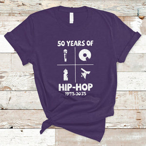 50 Years Old 50th Anniversary Of Hip Hop Elements of Hip-Hop T Shirt TS02 Purple Printyourwear