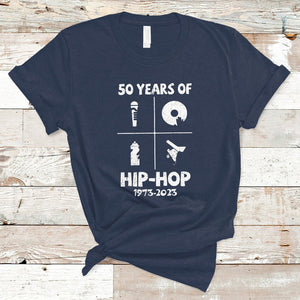 50 Years Old 50th Anniversary Of Hip Hop Elements of Hip-Hop T Shirt TS02 Navy Printyourwear