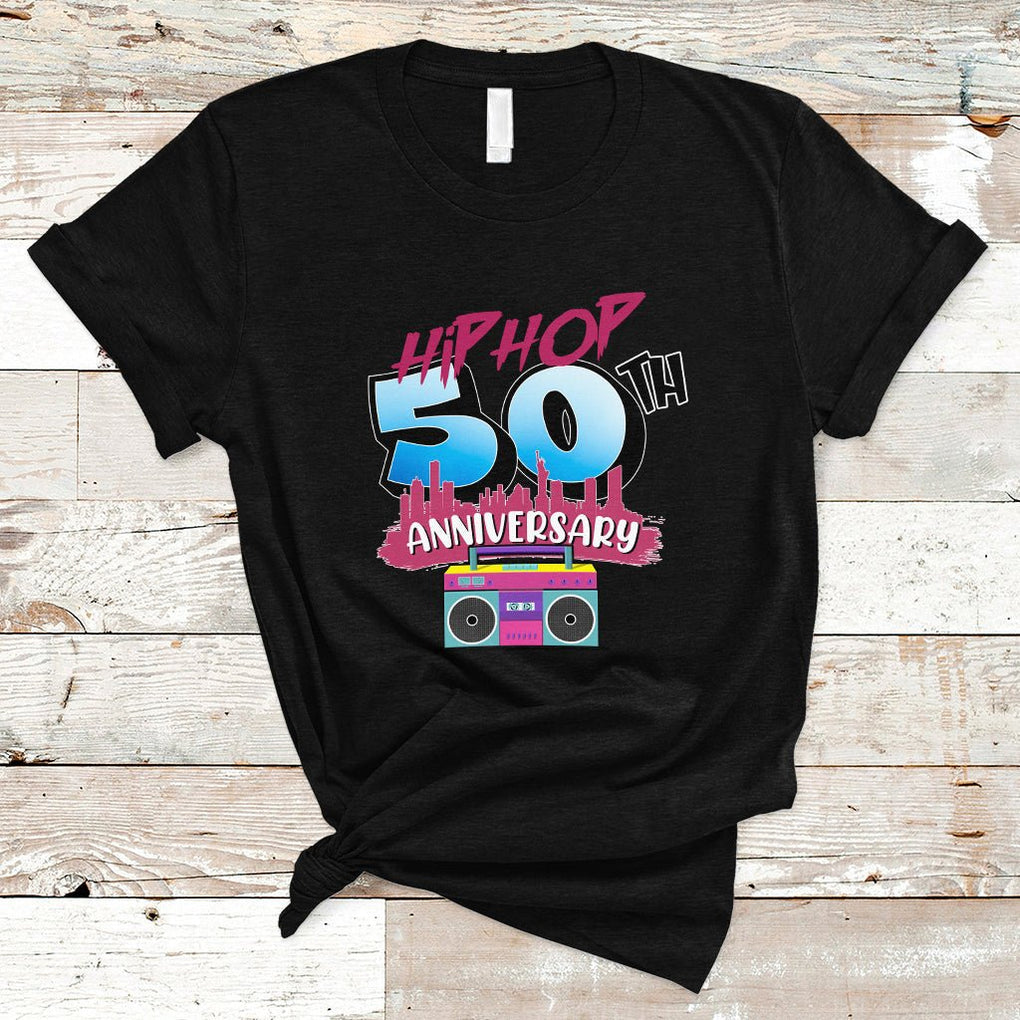 50 Years Old Hip-Hop 50th Anniversary Of Hip Hop T Shirt TS02 Black Printyourwear