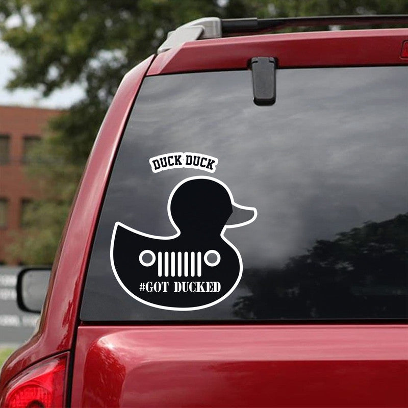 Personalized Duck Duck Jeep Decal Got Ducked White CTM package 13x13cm Custom - Printyourwear