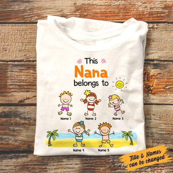 Personalized Grandma Mom T Shirt Belongs To Summer Vibes CTM Youth Custom - Printyourwear