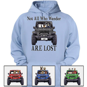 Custom Jeep Shirts, Not All Who Wander Are Lost, Jeep Dog Jeep Cat Apparel CTM00 Custom - Printyourwear