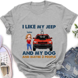 Custom Jeep Girl T Shirt Off Road Girl I Like My Jeep CTM Custom - Printyourwear