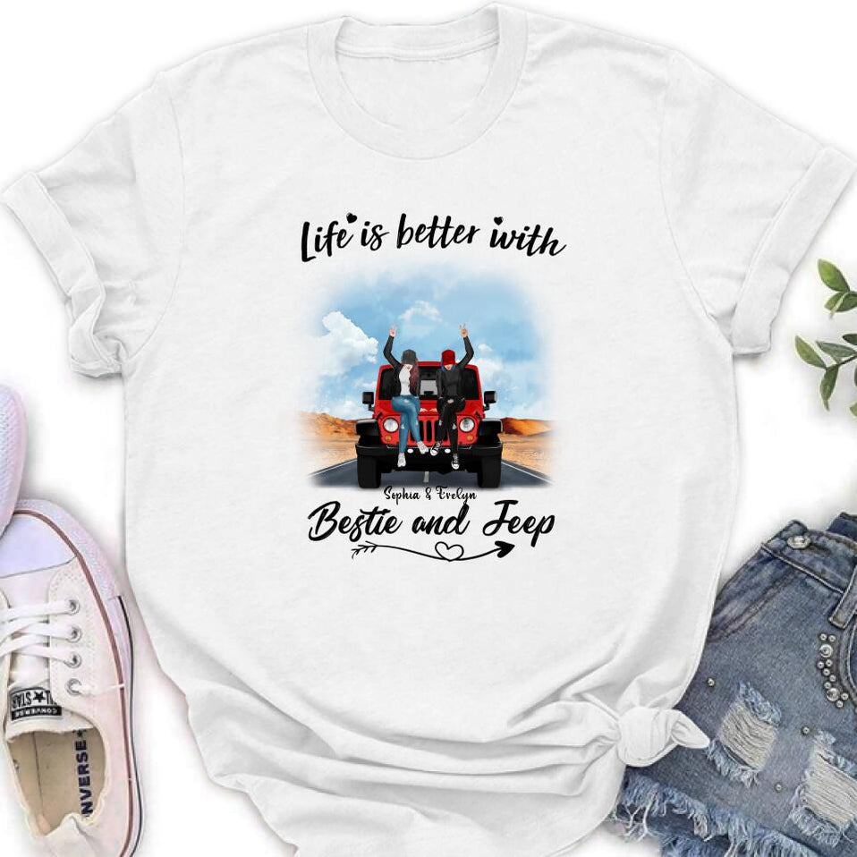 Custom Jeep T Shirt Life Is Better With Bestie CTM Youth Custom - Printyourwear