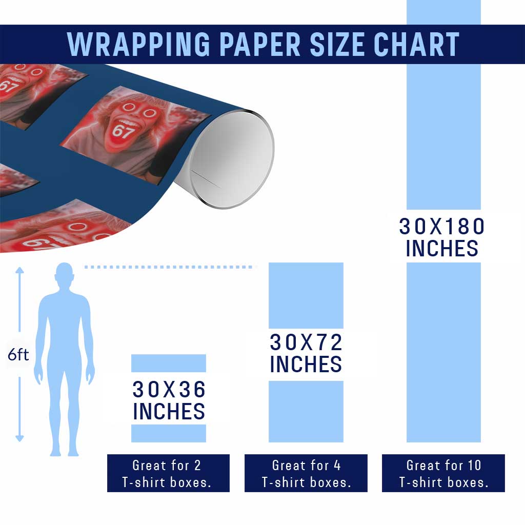 67 Mason Kid Glitchcore Graphic Wrapping Paper Roll Screaming Boy Six Seven Viral Meme Devil Edit TS02 Print Your Wear