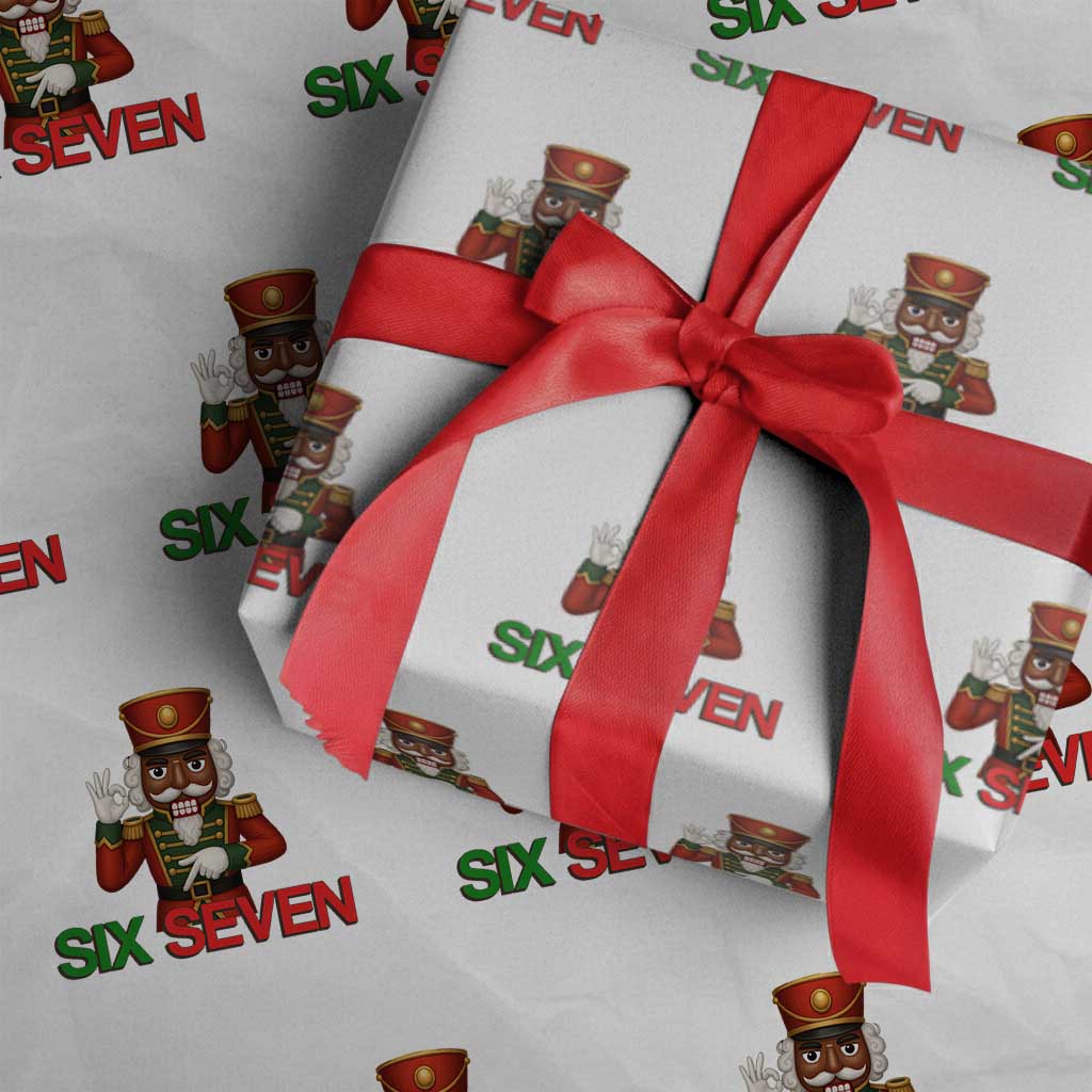 67 Six Seven Black Nutcracker Christmas Meme Wrapping Paper Roll TS14 White Print Your Wear