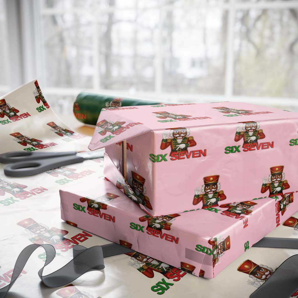 67 Six Seven Black Nutcracker Christmas Meme Wrapping Paper Roll TS14 Light Pink Print Your Wear