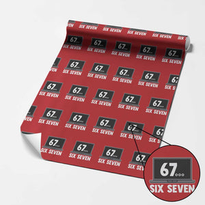 67 Six Seven Meme Wrapping Paper Roll Funny Tech Support TS14 Red Print Your Wear
