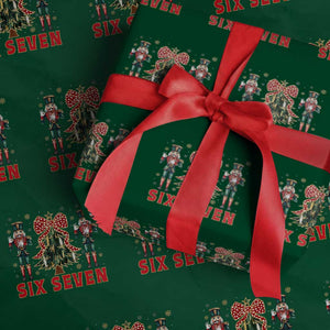 67 Six Seven Nutcracker Christmas Meme Wrapping Paper Roll TS14 Green Print Your Wear