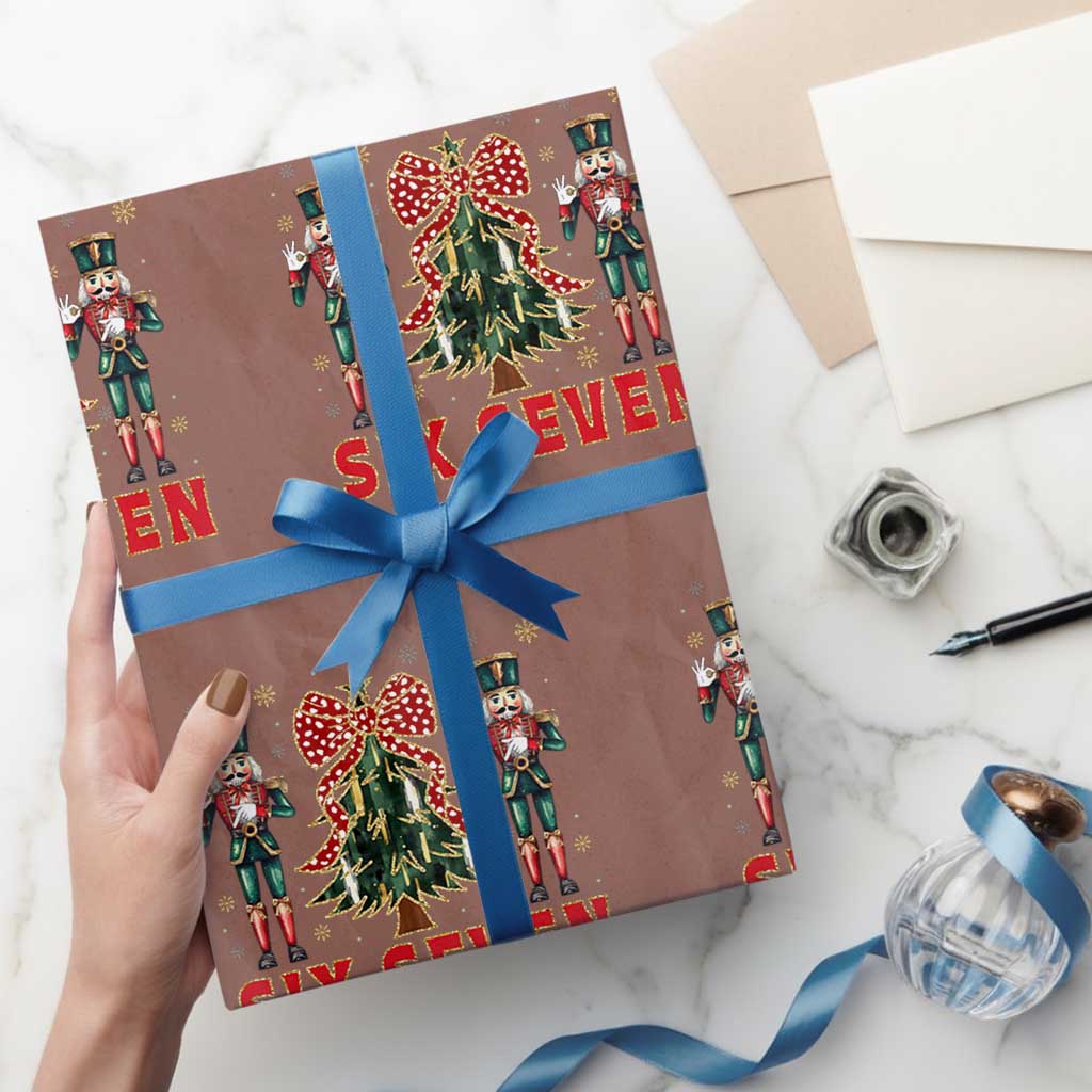 67 Six Seven Nutcracker Christmas Meme Wrapping Paper Roll TS14 Mocha Print Your Wear
