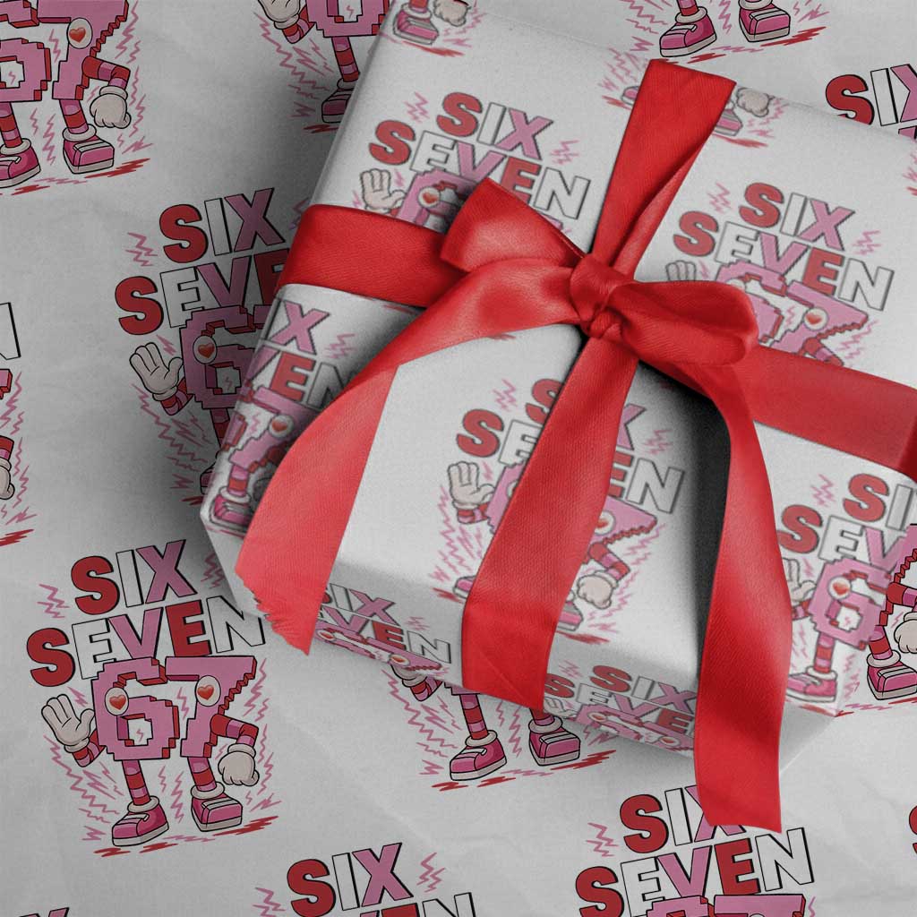 67 Valentines Wrapping Paper Roll Funny Six Seven Brainrot Meme TS14 White Print Your Wear
