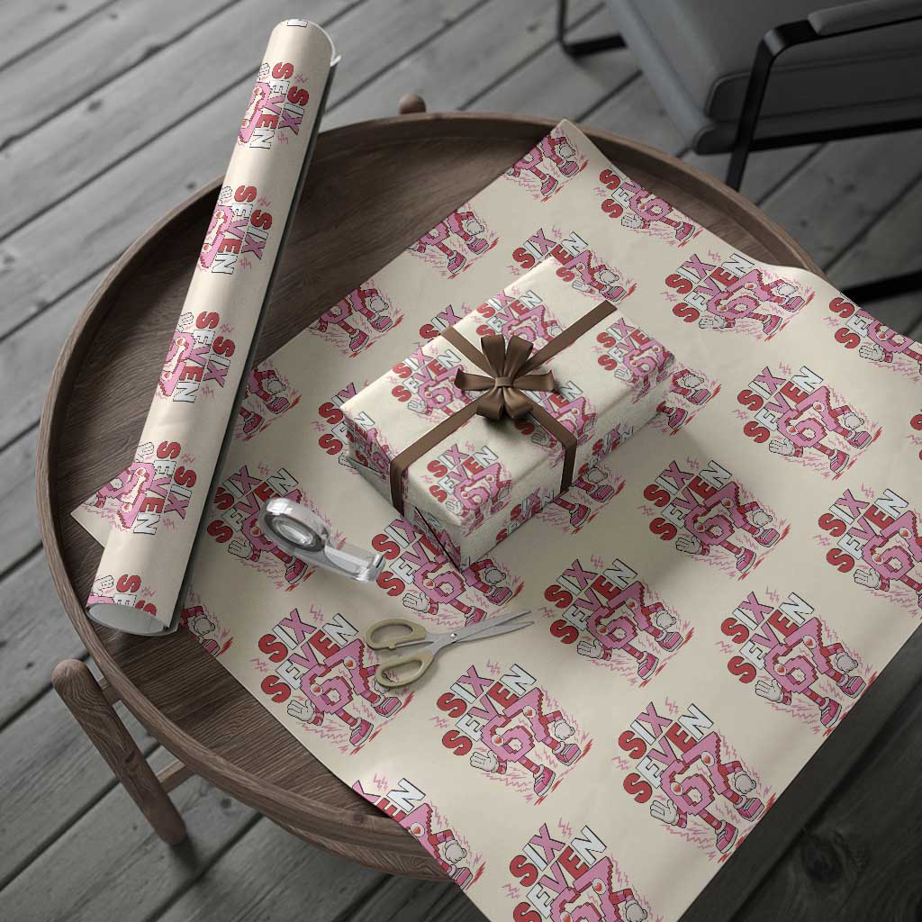 67 Valentines Wrapping Paper Roll Funny Six Seven Brainrot Meme TS14 Beige Print Your Wear