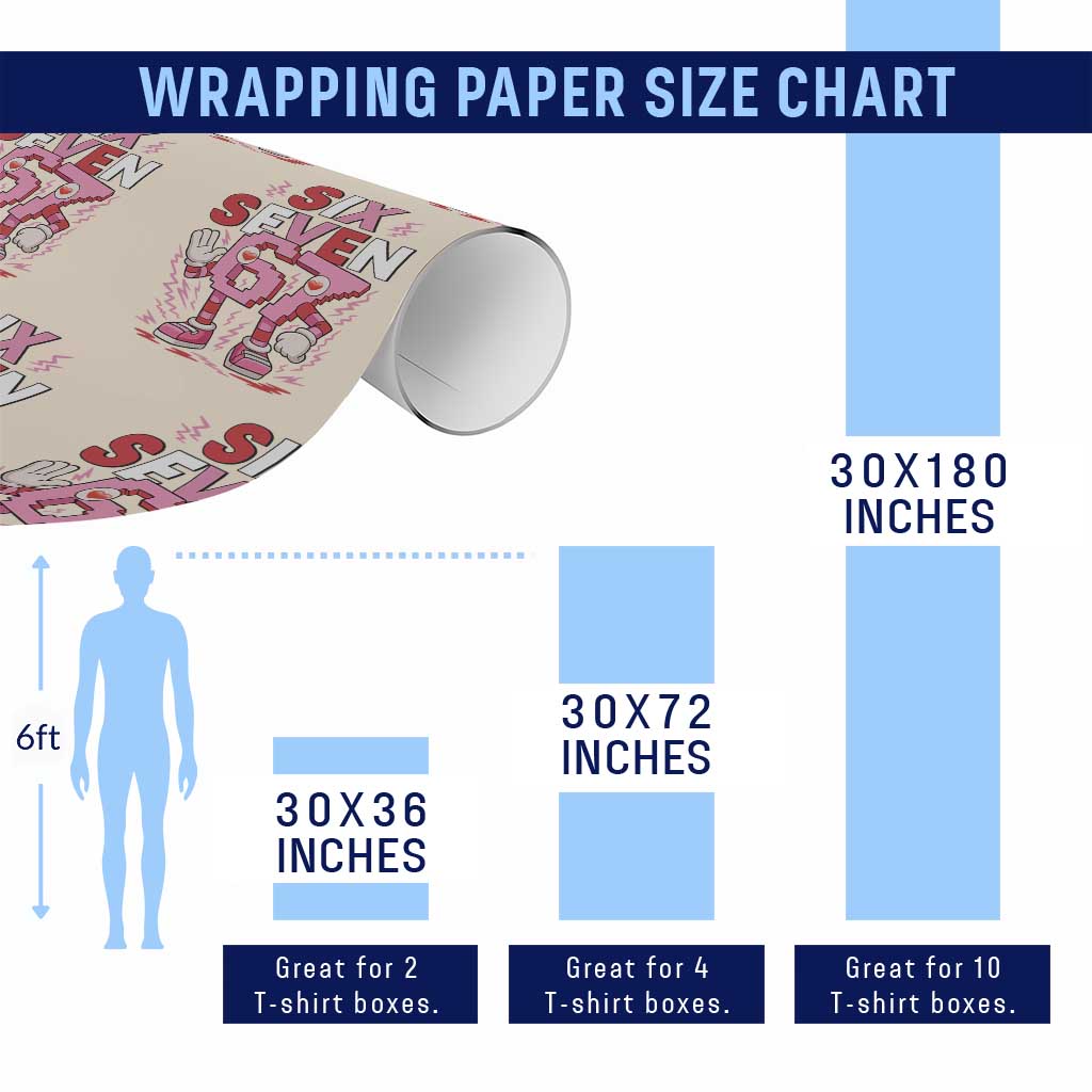 67 Valentines Wrapping Paper Roll Funny Six Seven Brainrot Meme TS14 Print Your Wear