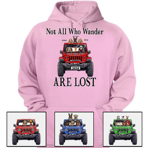 Custom Jeep Shirts, Not All Who Wander Are Lost, Jeep Dog Jeep Cat Apparel CTM00 Custom - Printyourwear