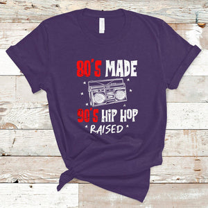 80's Made 90's Hip Hop Raised 50th Anniversary Of Hip Hop T Shirt TS02 Purple Printyourwear