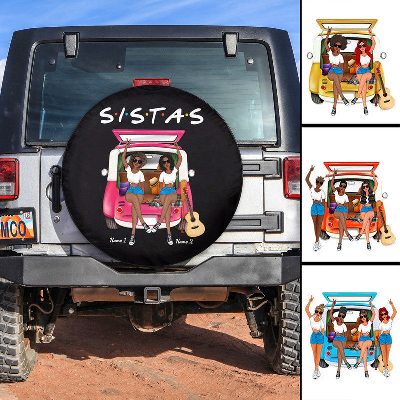 Custom JP Tire Cover With Camera Hole, SISTAS Spare Tire Cover CTM Custom - Printyourwear