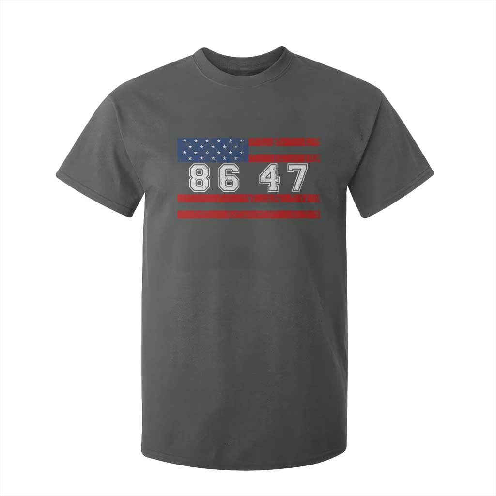 86 47 T Shirt For Kid Impeach 47th President US Flag 8647 TS10 Dark Heather Print Your Wear