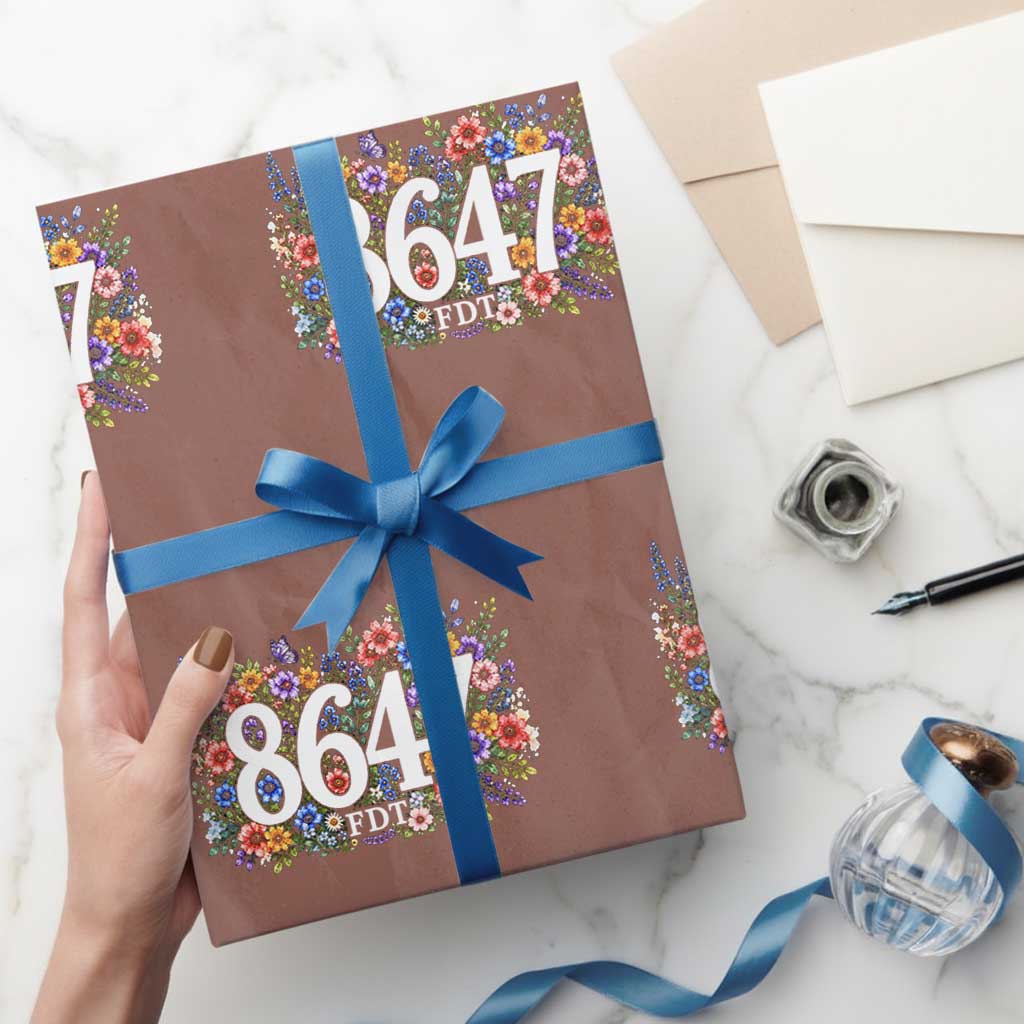 86 47 Floral Boho Style Wrapping Paper Roll Subtle FDT TS14 Mocha Print Your Wear