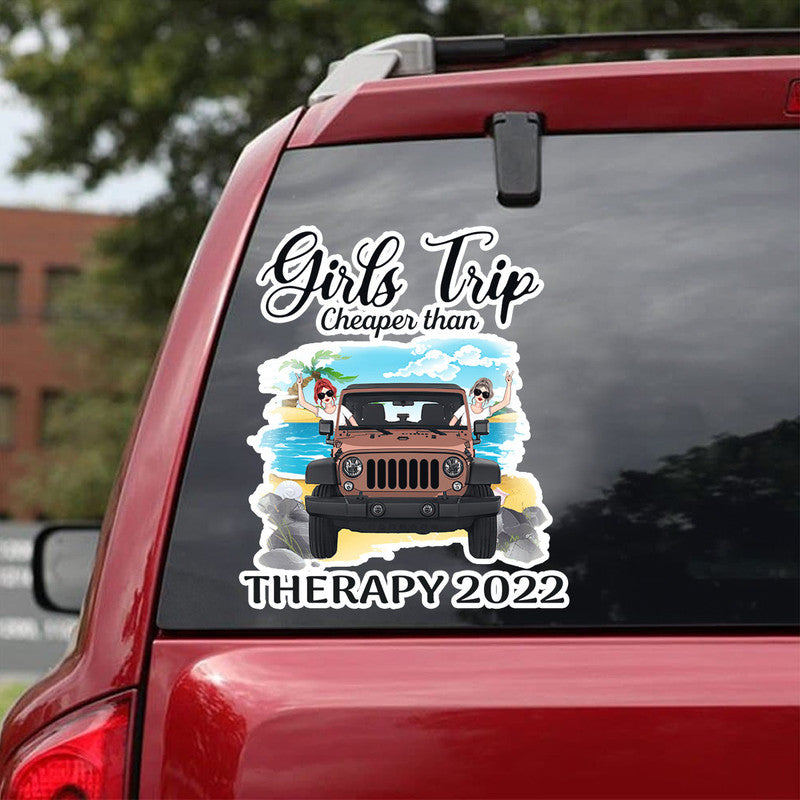 Personalized Jeep Girl Decals Trip Therapy CTM 13x13cm Custom ...