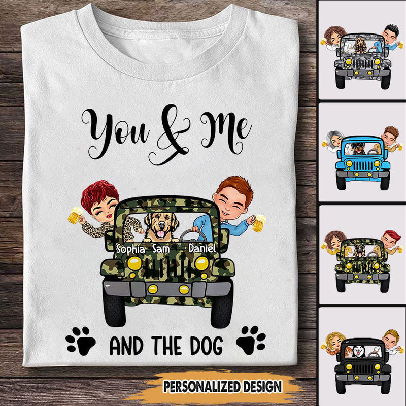 Custom Jeep T Shirt You and Me and The Dog Jeep and Beer Couple Funny CTM Youth Custom - Printyourwear