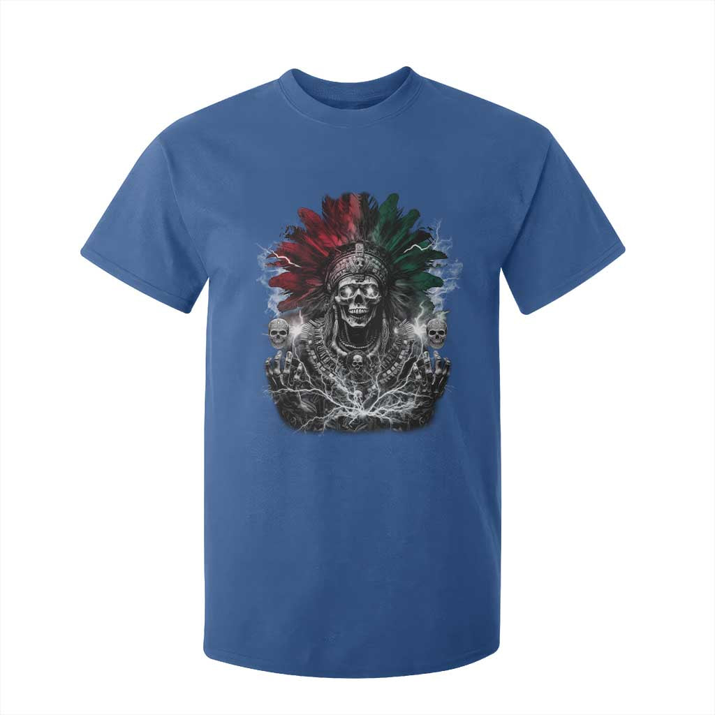 Ancient Aztec King T Shirt For Kid Calabera Azteca Mexican Skull Skeleton TS10 Royal Blue Print Your Wear
