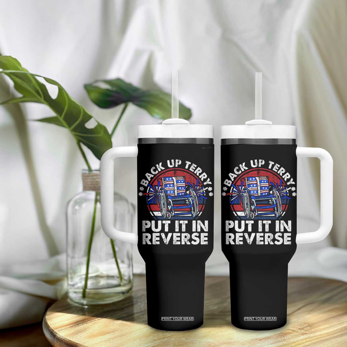 Back It Up Terry Put It In Reverse Tumbler With Handle Funny 4th Of July TS10 Print Your Wear