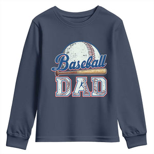 Baseball Dad Youth Sweatshirt Baseball Sport Lovers For Father's Day TS02 Navy Print Your Wear