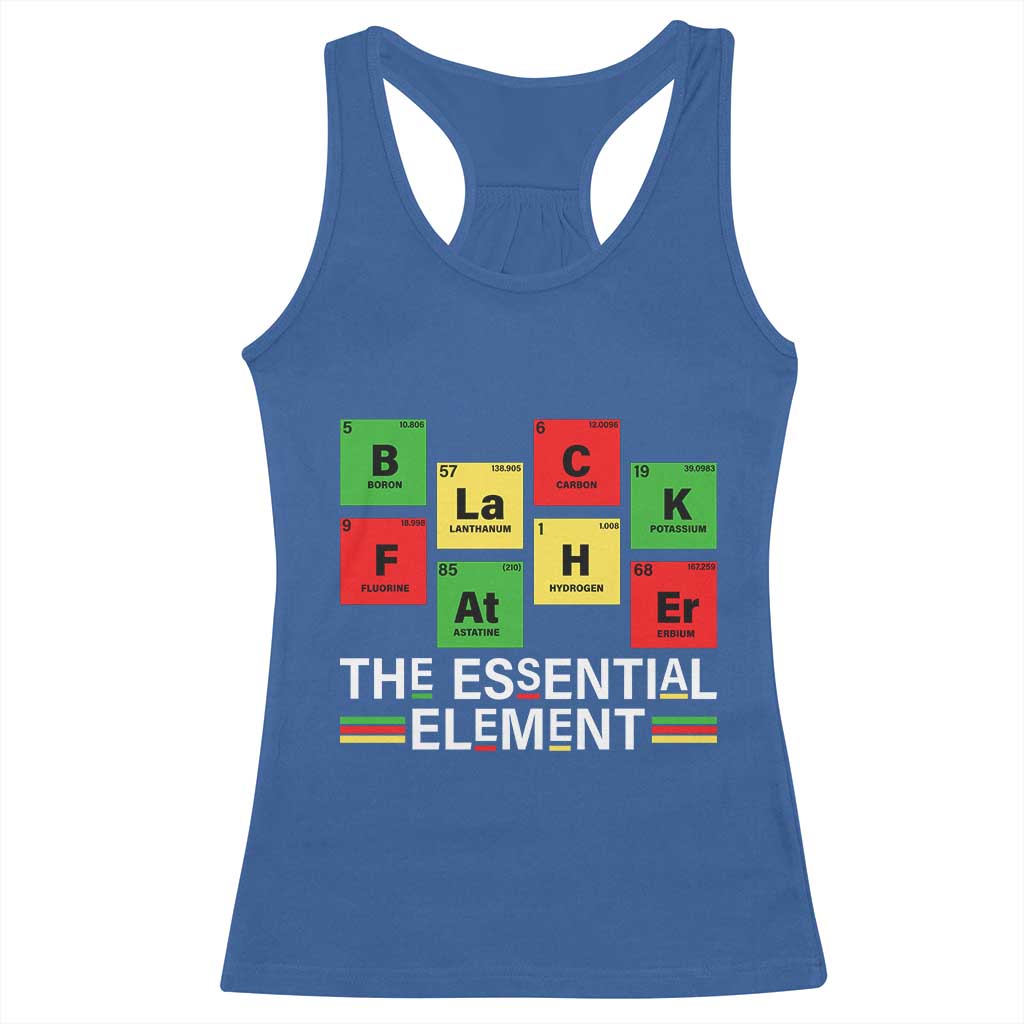 Black Father The Essential Element Racerback Tank Top Father's Day Juneteenth Chemistry Periodic Table TS11 Royal Blue Print Your Wear