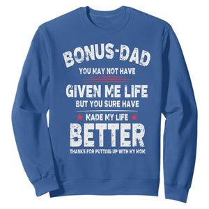 Bonus dad Sweatshirt Step Dad Fathers Day TS10 Royal Blue Print Your Wear