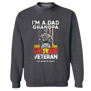 Personalized Vietnam Veteran Gifts Custom Name Dad Grandpa Shirt CTM02 Sweatshirt Custom - Printyourwear