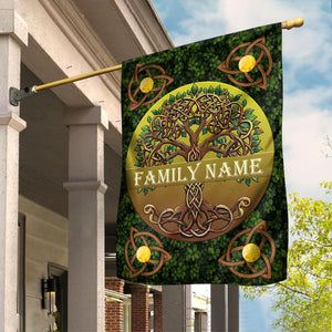 Personalized Family Garden Flag Custom Name Family Reunion Celtic Tree CTM02 House Flag (40" x 30") One Size Custom - Printyourwear