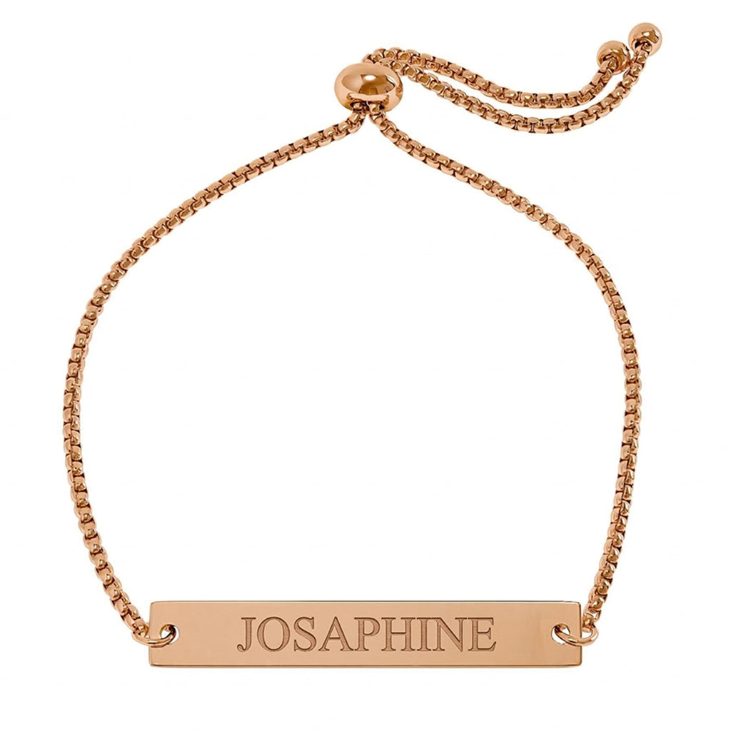 Personalized Engraved Stainless Steel Bracelet - Custom Name or Date Engraving Jewelry Gift for Her CTM02 Rose gold Print Your Wear