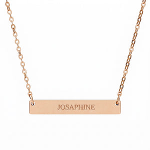 Personalized Engraved Flat Bar Necklace – Custom Name or Date Stainless Steel Gift for Her CTM02 Rose gold Print Your Wear
