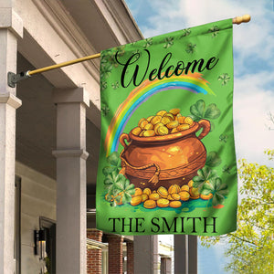 Personalized Garden Flag Custom Text Happy St Patrick's Day Welcom Flag CTM02 Custom - Printyourwear