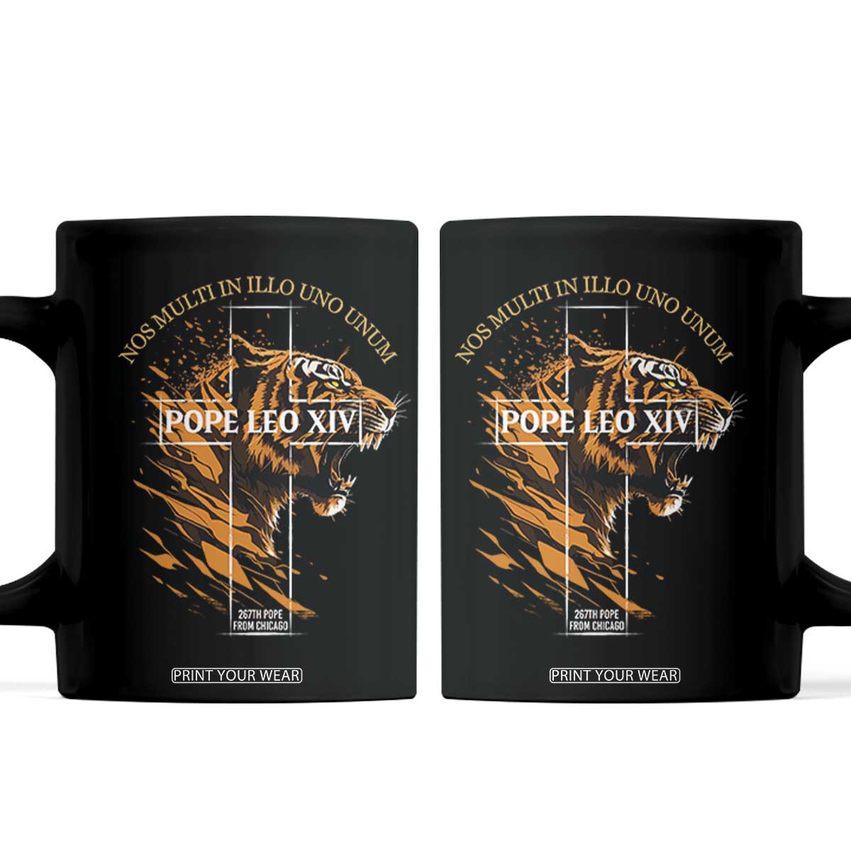 Cardinal Pope Leo XIV Coffee Mug Nos Multi In Illo Uno Unum 267th Pope From Chicago Tiger TS11 Black Print Your Wear