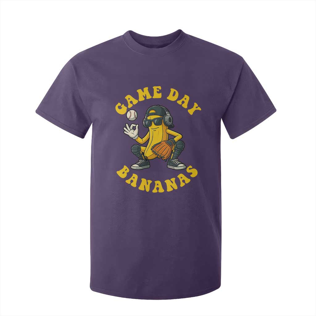 Cute Bananas Graphic T Shirt For Kid Game Day Cool Catcher Baseball Lover TS02 Purple Print Your Wear