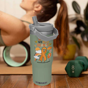 Developmental Disability Awareness Flip Straw Tumbler In March We Wear Orange TS02 One Size: 30 oz Moss Green Print Your Wear