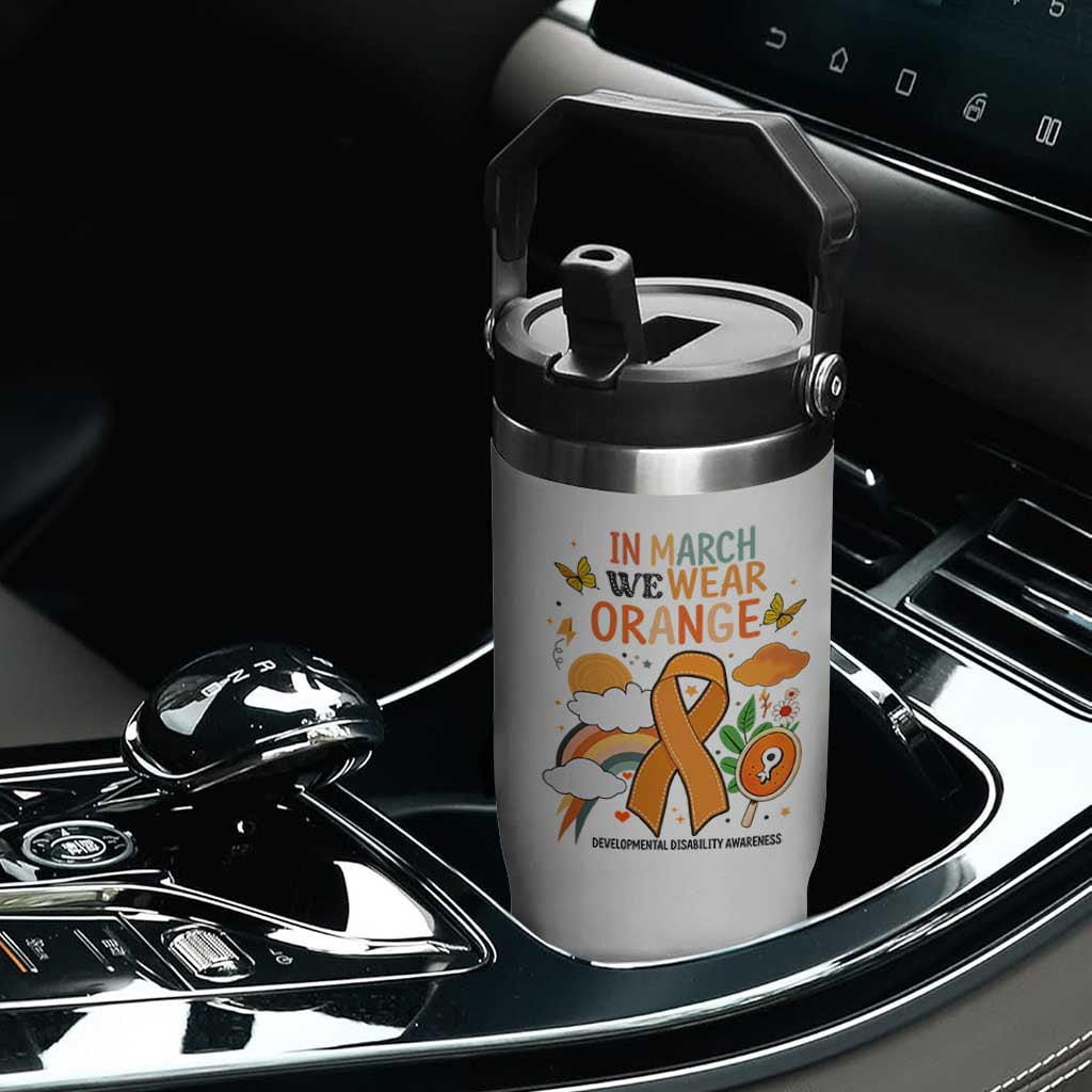Developmental Disability Awareness Flip Straw Tumbler In March We Wear Orange TS02 Print Your Wear