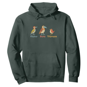 Flicker Dodo Titmouse Subtle FDT Hoodie Funny Bird Lover Nature TS02 Dark Forest Green Print Your Wear