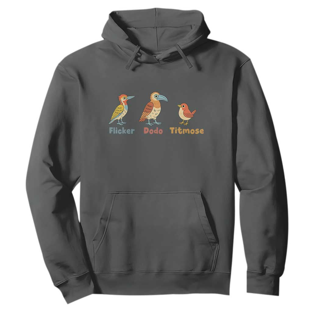 Flicker Dodo Titmouse Subtle FDT Hoodie Funny Bird Lover Nature TS02 Dark Heather Print Your Wear