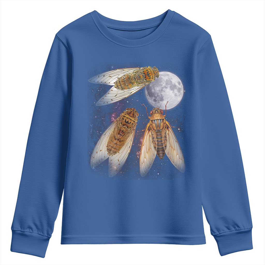 Funny 3 Cicadas Concert Fest Moon Cicada Reunion Youth Sweatshirt TS11 Royal Blue Print Your Wear