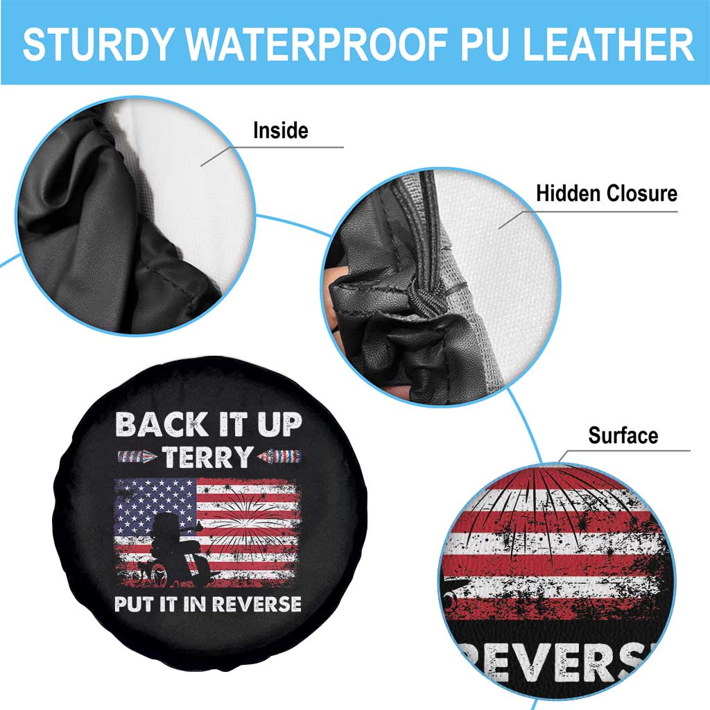 Funny 4th Of July Spare Tire Cover Back Up Terry Put It In Reverse Firework TS02 Print Your Wear