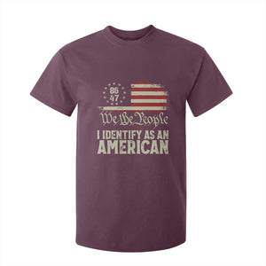 Funny 8647 I Identify As An American T Shirt For Kid American Flag TS11 Maroon Print Your Wear