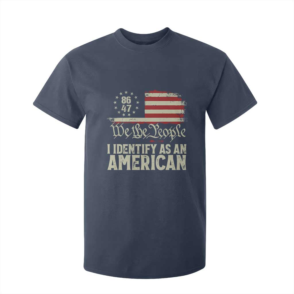 Funny 8647 I Identify As An American T Shirt For Kid American Flag TS11 Navy Print Your Wear